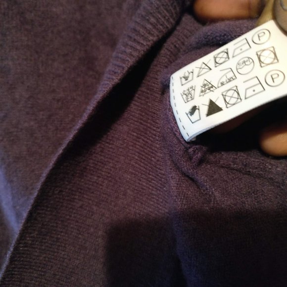 Turtleneck Cashmere Wool blend ribbed knit sweater, purple turtleneck sweater XS - Picture 5 of 9